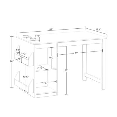 Kids Art Activity Table with 2pc Bins – Gray