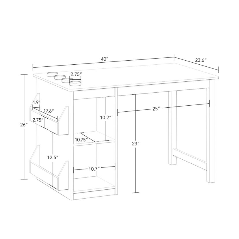 Kids Art Activity Table with 2pc Bins – Gray