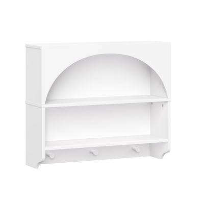 RiverRidge Home Kids Curve Appeal Wall Bookshelf with 3 Hooks for Books and Bags with Arched Design - Living Room and Playroom Nursery Bookshelf