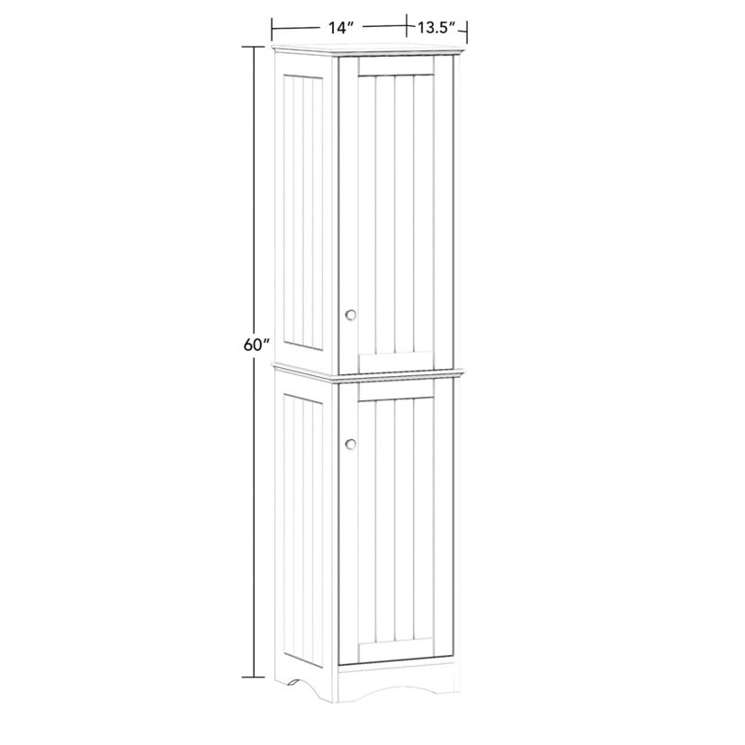 Ashland Two-Door Tall Slim Bathroom Storage Linen Cabinet Organizer