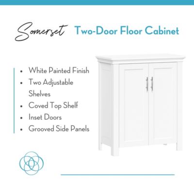 Somerset Two-Door Bathroom and Laundry Storage Cabinet Organizer with Adjustable Shelf