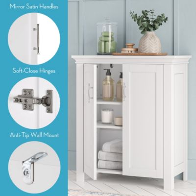 Somerset Two-Door Bathroom and Laundry Storage Cabinet Organizer with Adjustable Shelf