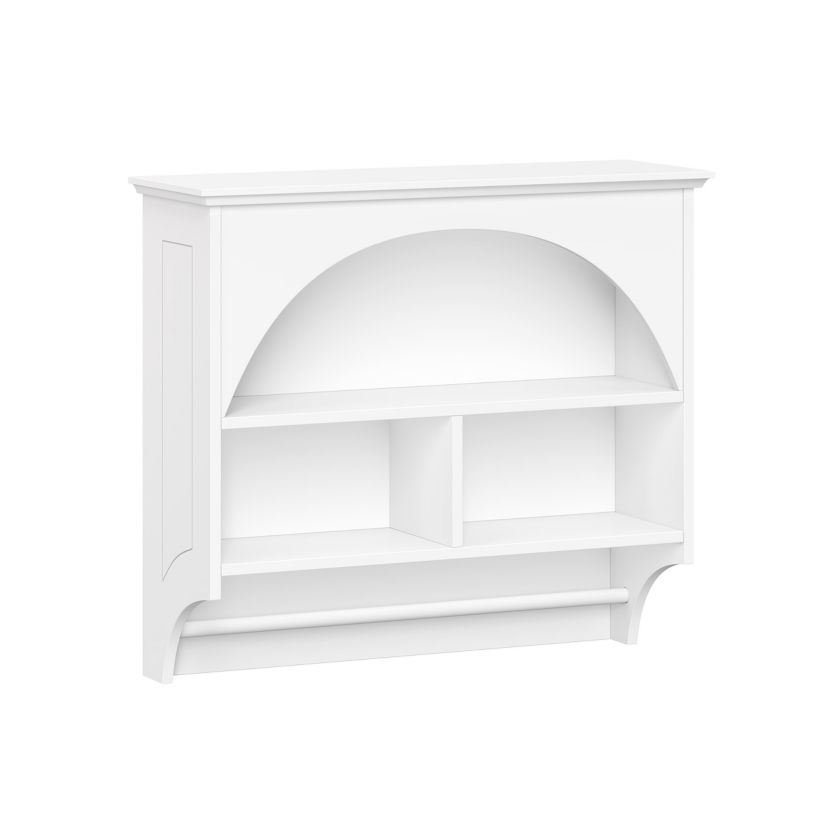 Bristol Bathroom and Laundry Arch Wall Mount Storage Medicine Cabinet Shelf with Towel Storage - White