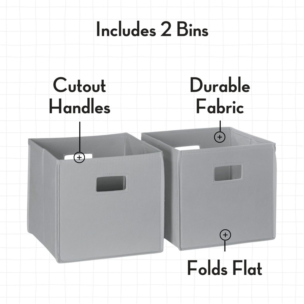 Kids Desk and Art Activity Table with 4 Storage Cubbies and 4 Removable Storage Cups - White with 2 Taupe Fabric Bins