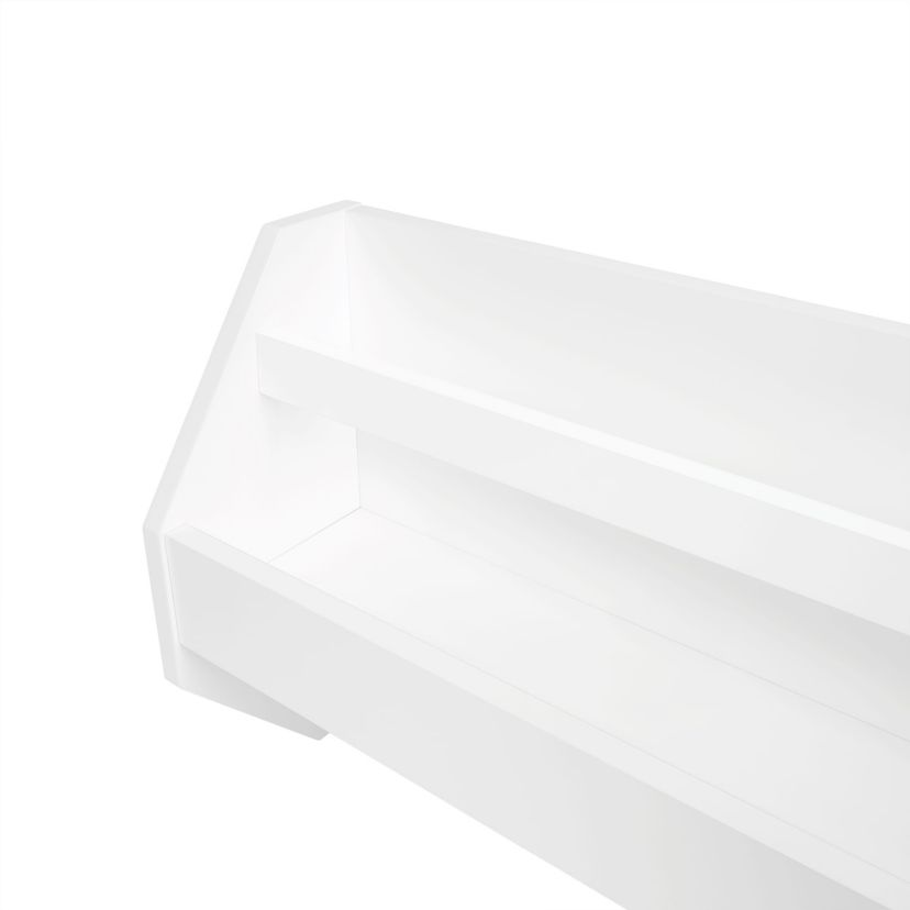 Kids Catch-All Wall Shelf with Bookrack and Hooks – White