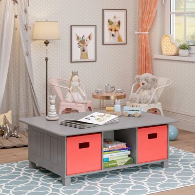 Kids 6 Cubby Storage Activity Table – Gray