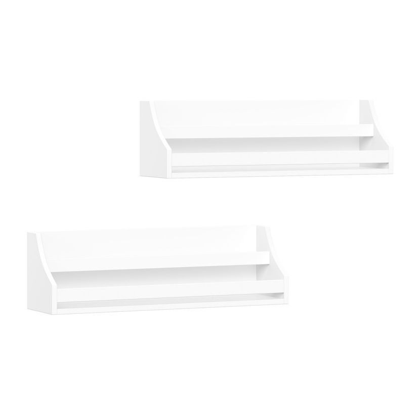 Kids Book Nook Wall Bookshelf – White (2 Pack)
