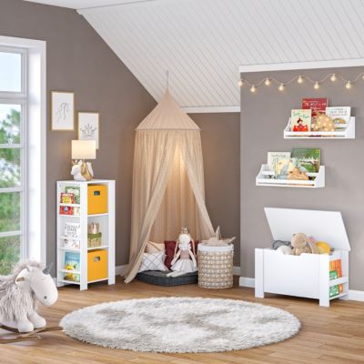 Kids Book Nook Wall Bookshelf  – White (2 Pack)