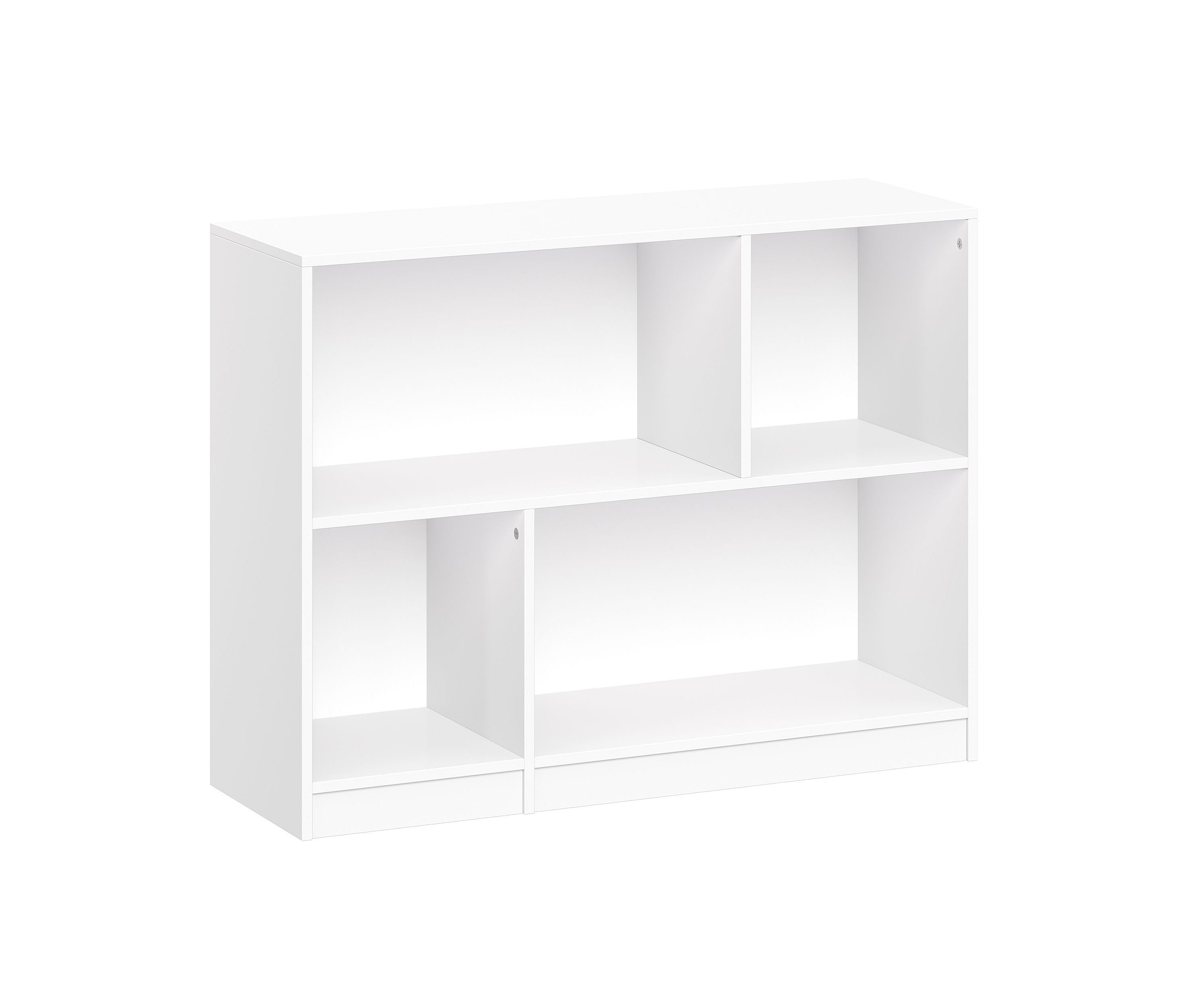 Kids Horizontal Bookcase with Cubbies – White 