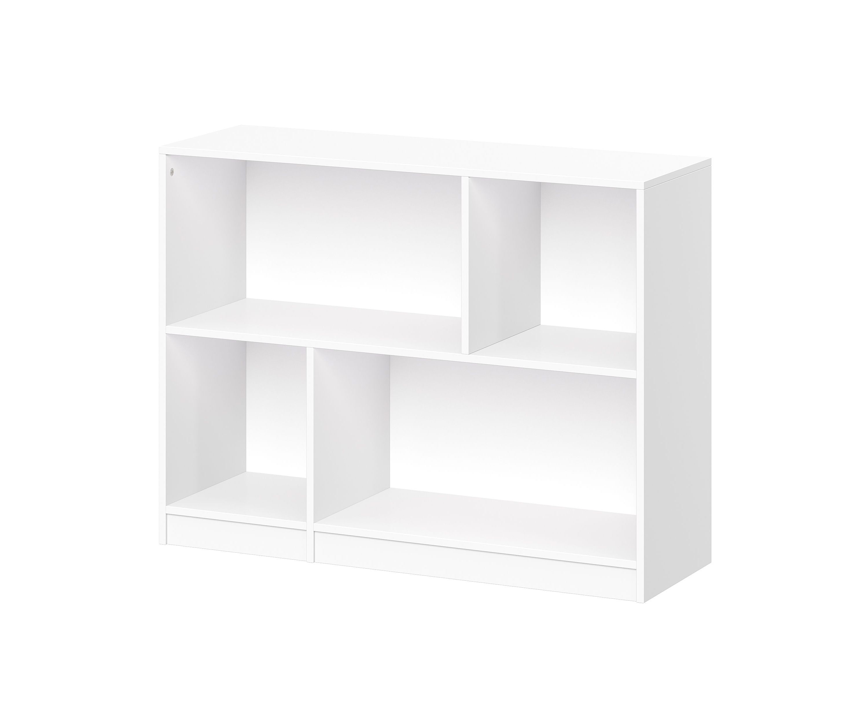 Kids Horizontal Bookcase with Cubbies – White 
