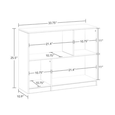 Kids Horizontal Bookcase with Cubbies – White 