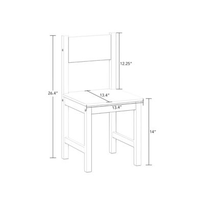 Kids Desk and Chair Set with Cubbies and Bookracks – White