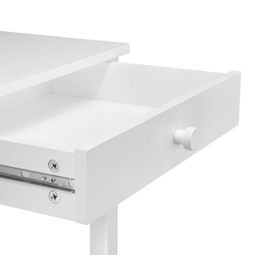 Kids Desk and Chair Set with Cubbies and Bookracks – White