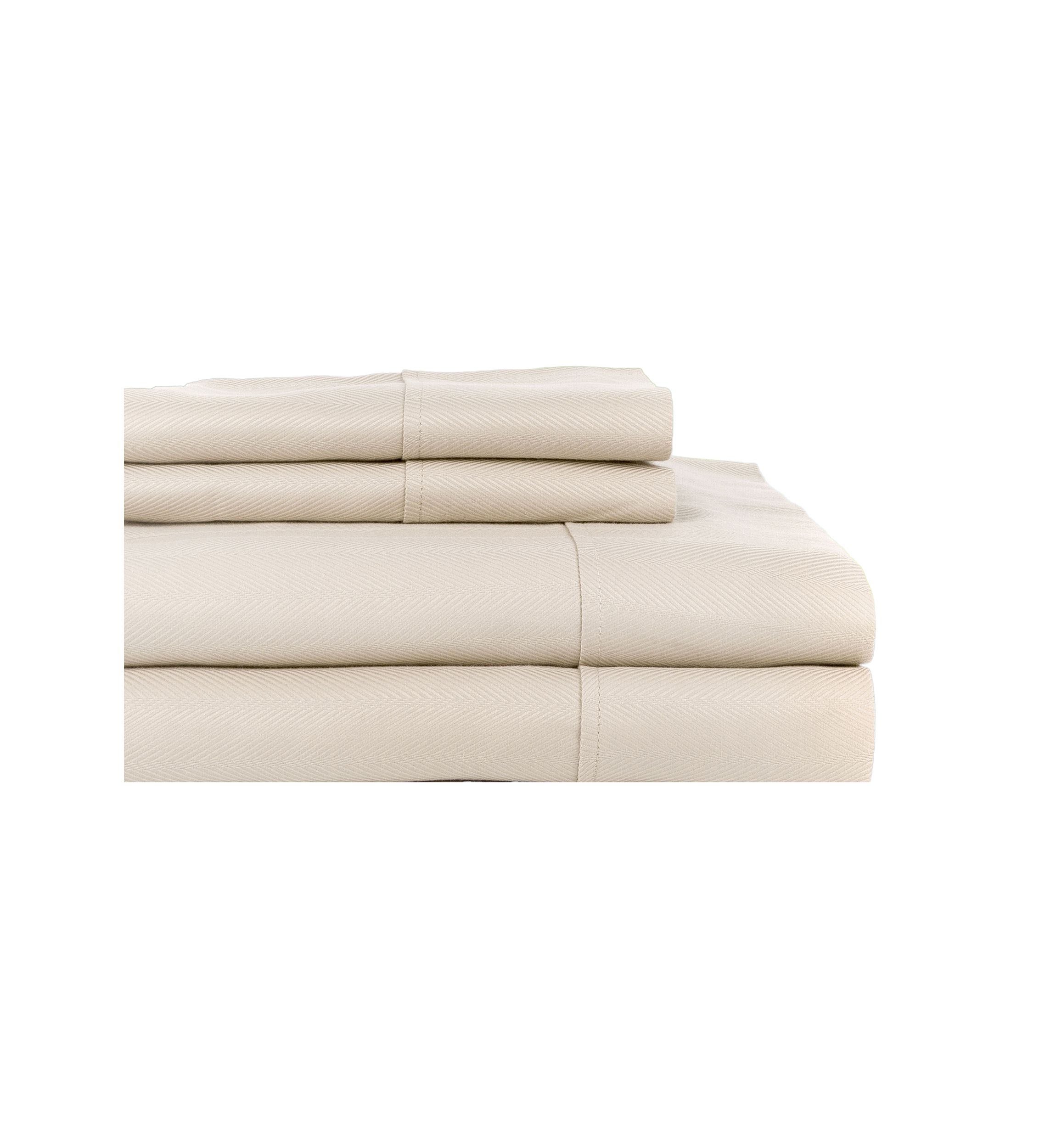 600 Thread Count Herringbone Sateen Bed Sheet Set