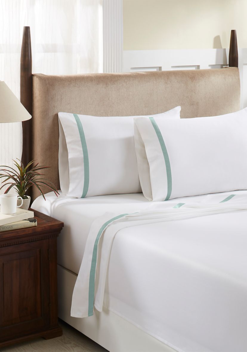 500 Thread Count Tonal Border Sateen Bed Sheet Set