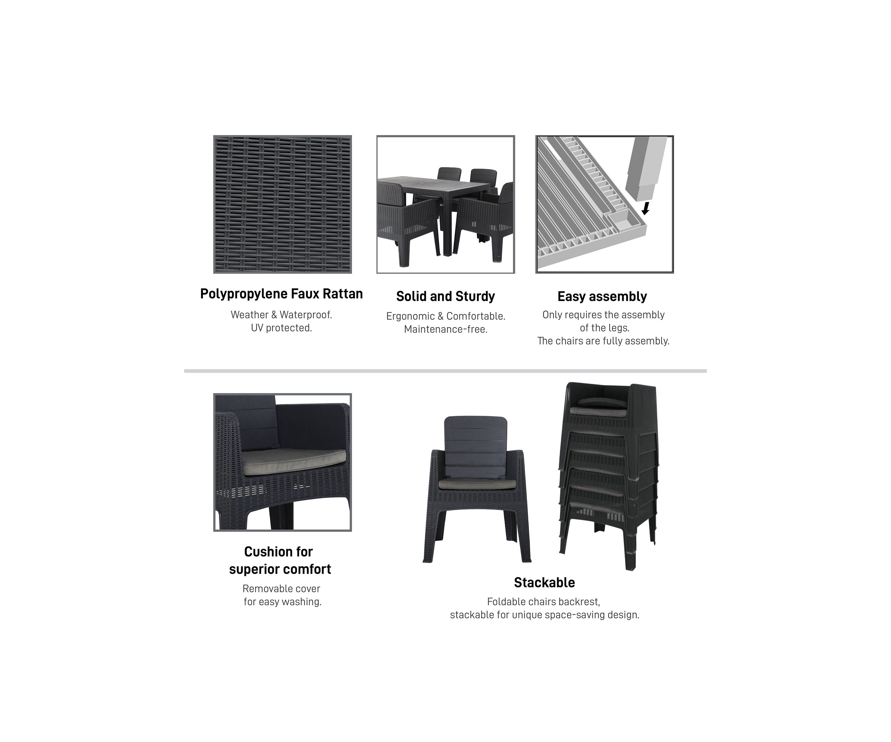 LUCCA 7 Piece Outdoor Dining Set