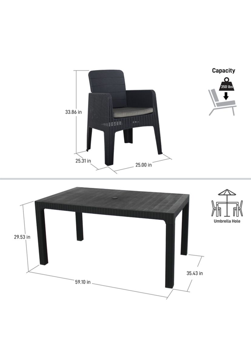LUCCA 7 Piece Outdoor Dining Set