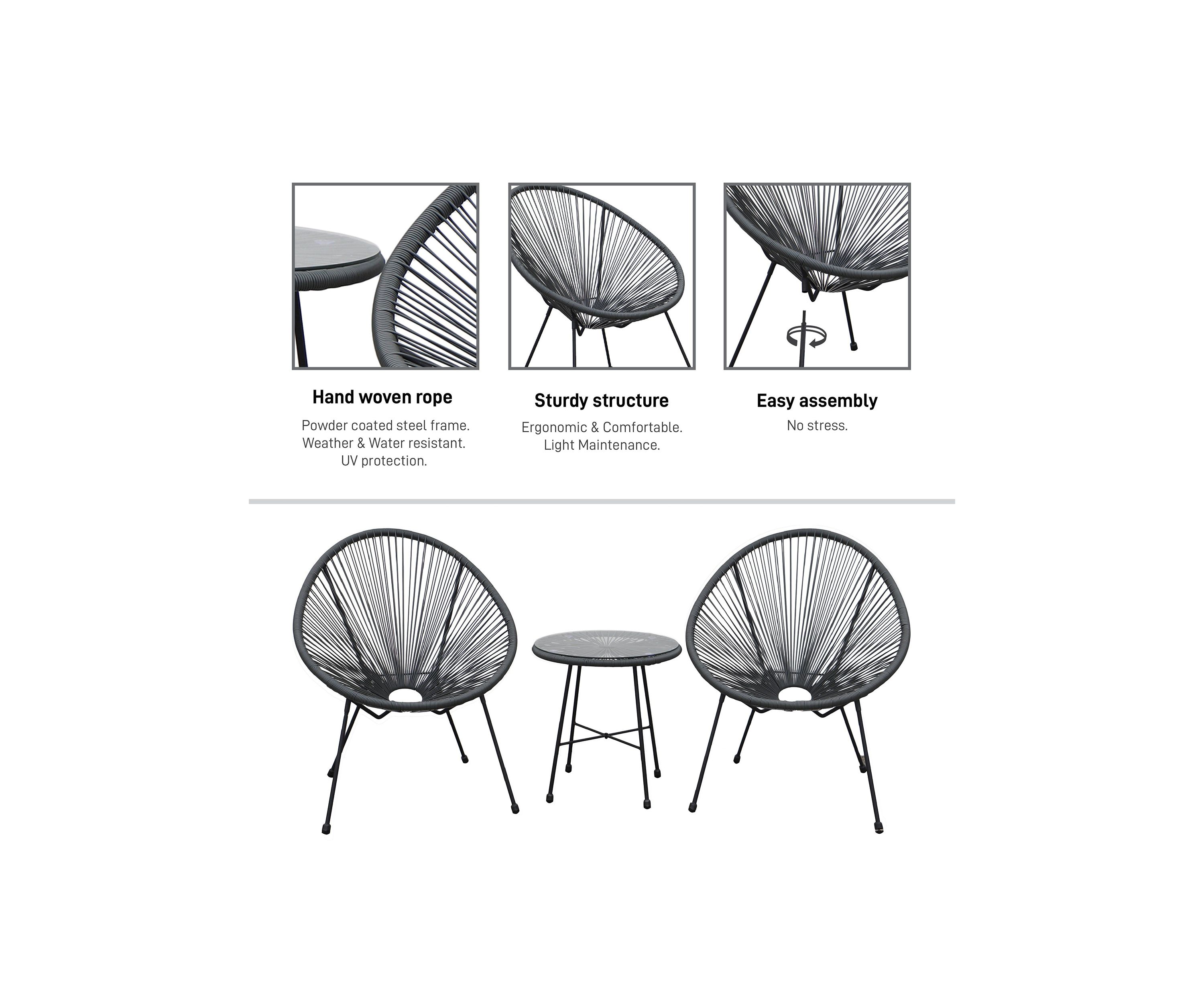 Sassio 3 piece Conversation Patio Set