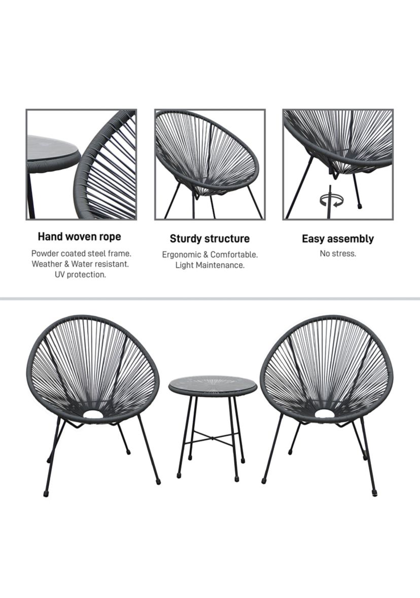 Sassio 3 piece Conversation Patio Set