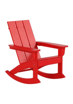Westin Outdoor Modern Adirondack Outdoor Rocking Chair, Red