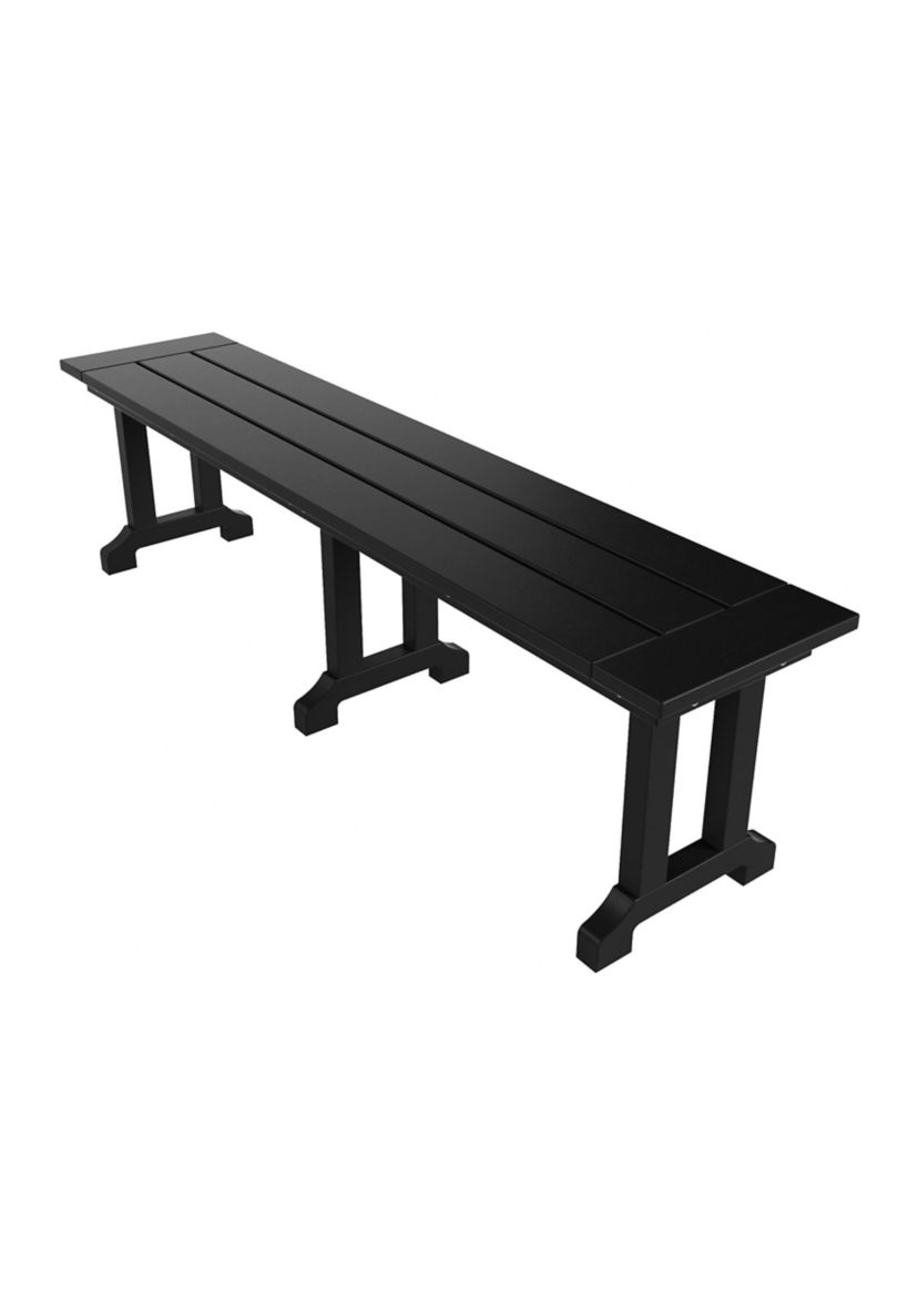 Outdoor All-Weather HDPE 65" Trestle Dining Bench