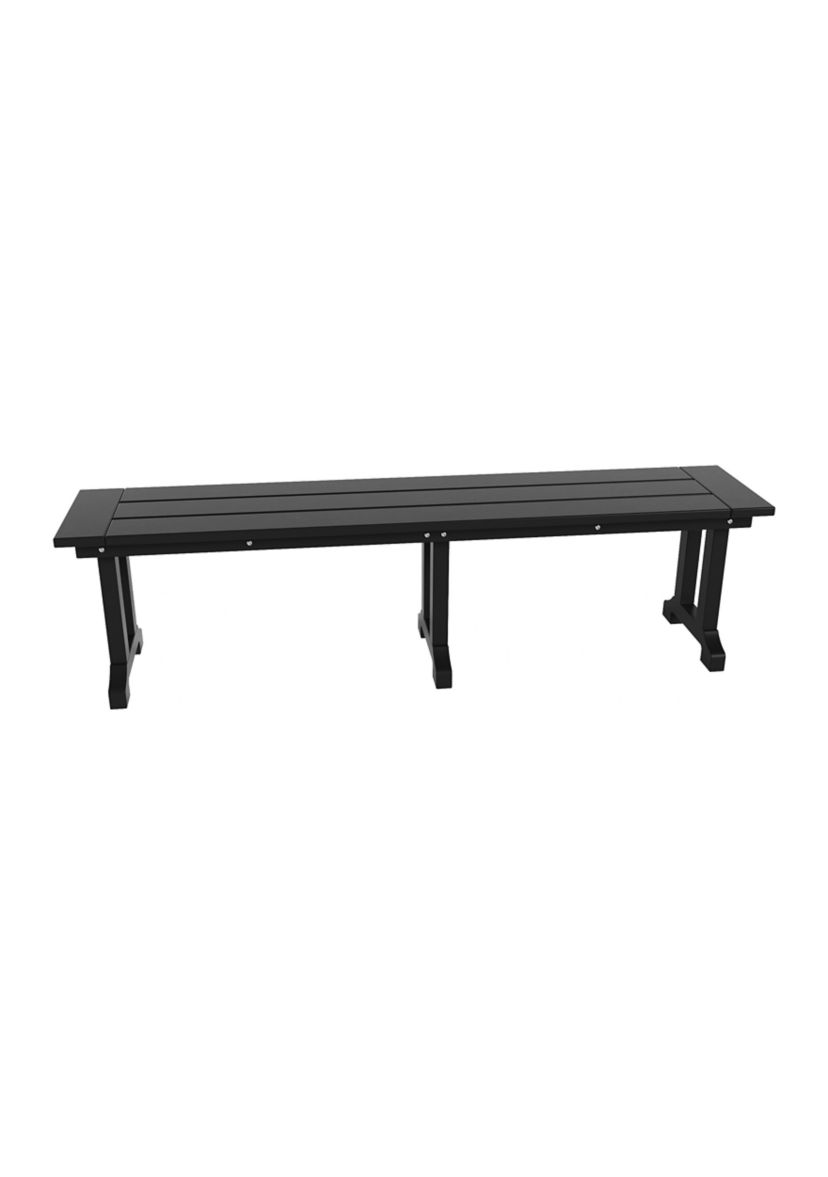 Outdoor All-Weather HDPE 65" Trestle Dining Bench