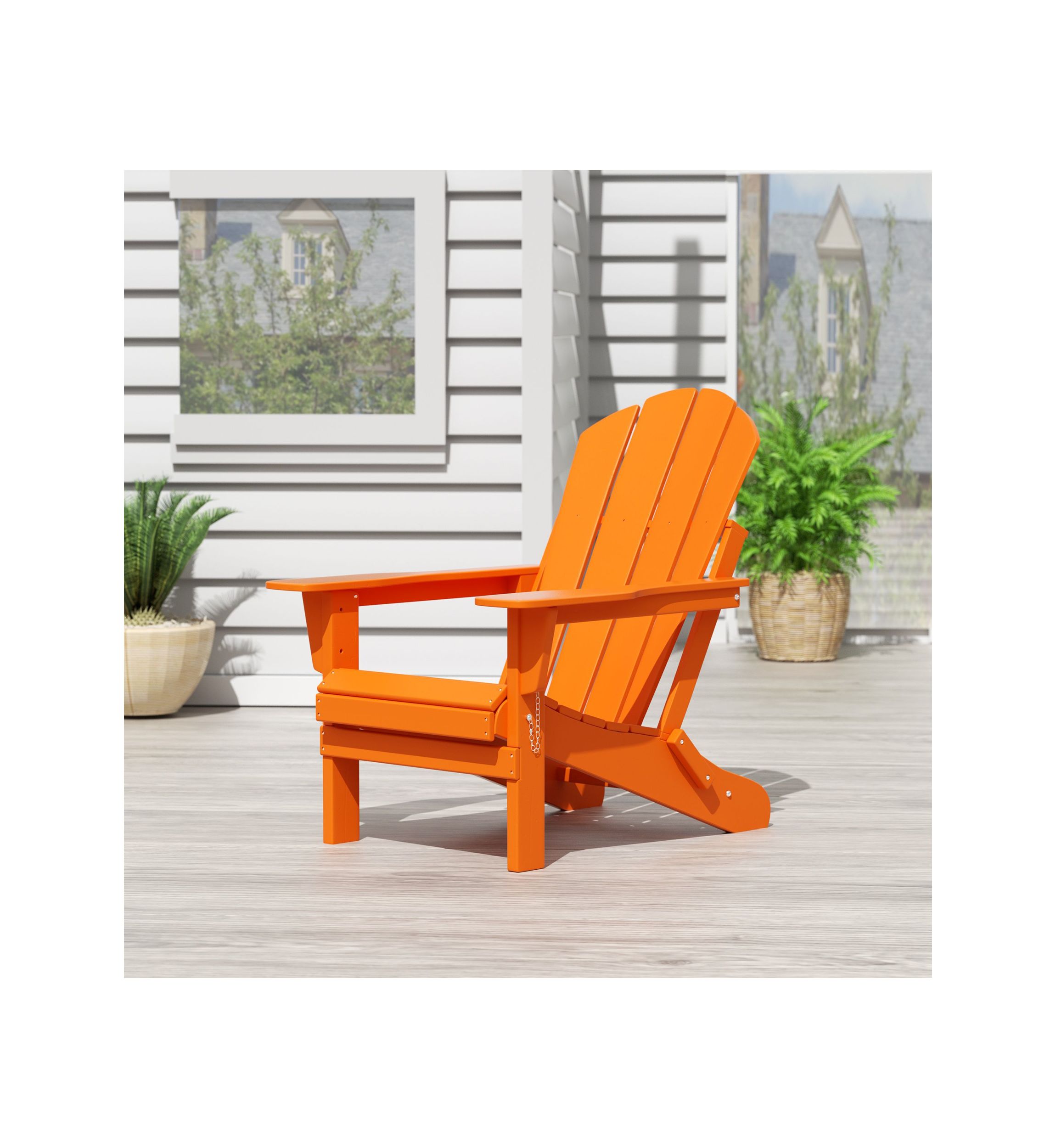 Outdoor All-Weather HDPE Folding Adirondack Chair