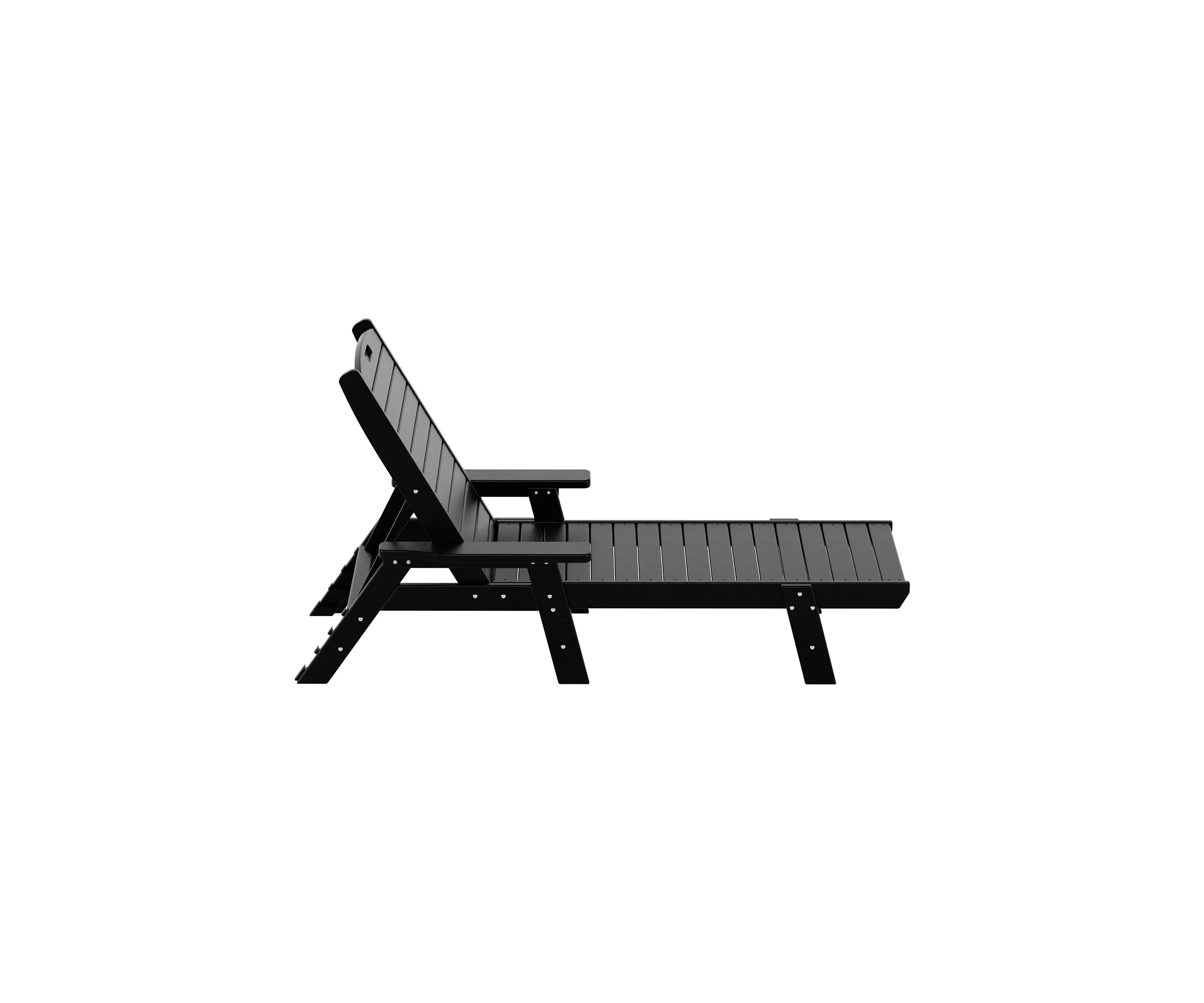 Outdoor All-Weather HDPE Reclining Chaise Lounge