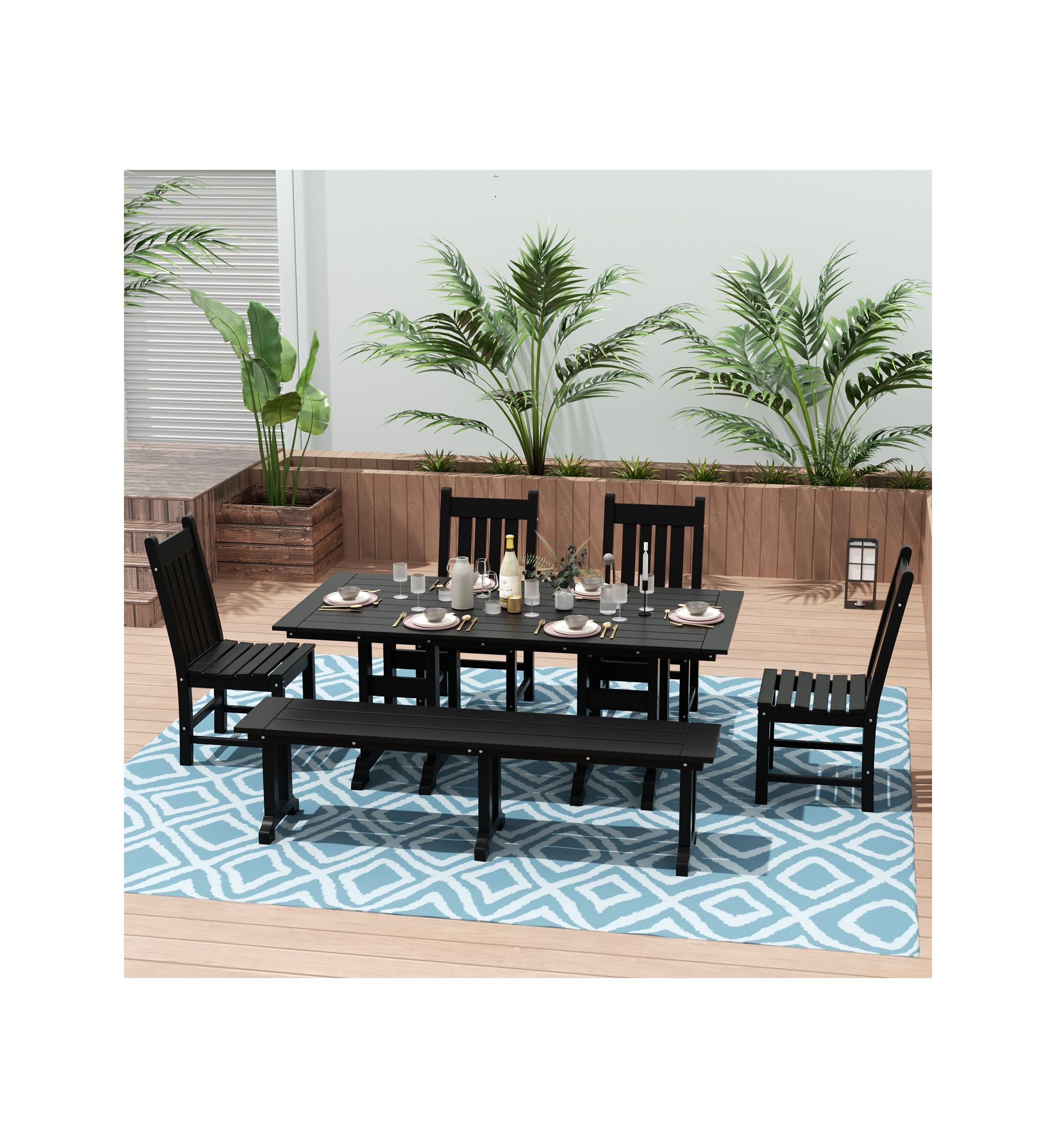 Outdoor All-Weather 71" Rectangular Dining Table