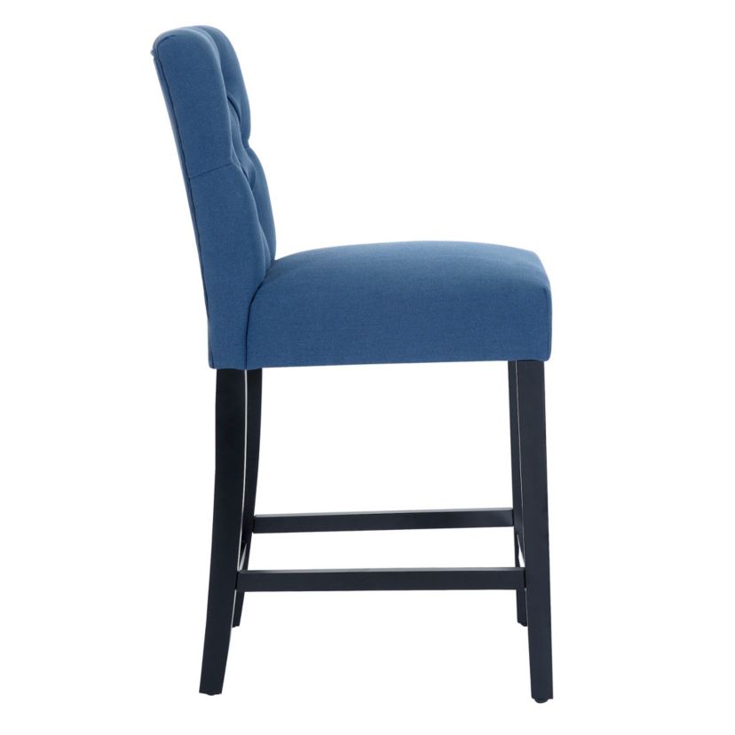 24" Linen Fabric Tufted Upholstered Bar Stool