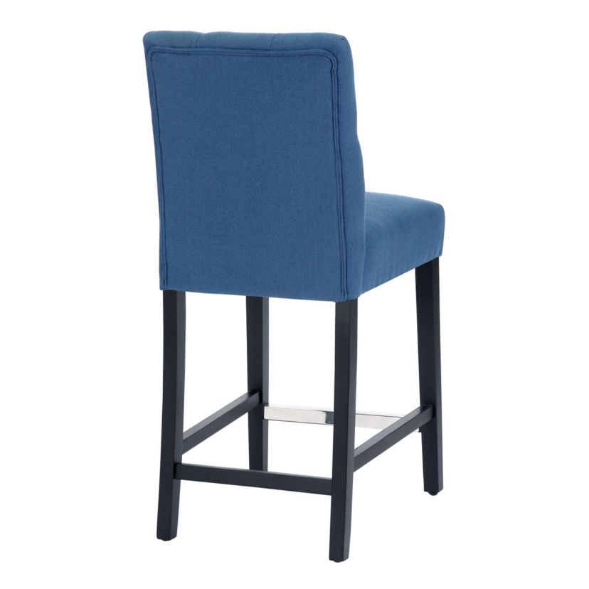 24" Linen Fabric Tufted Upholstered Bar Stool