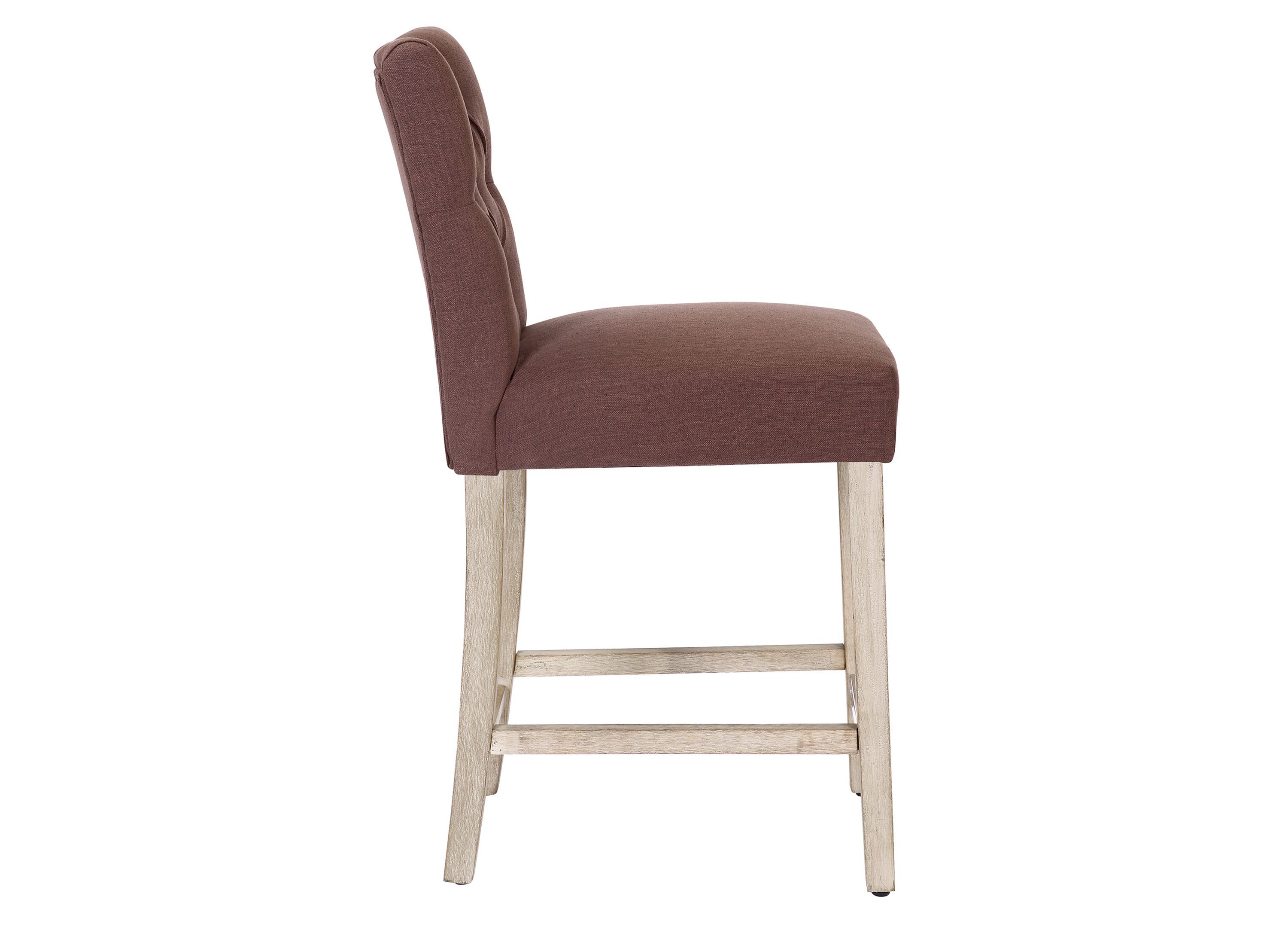24" Linen Fabric Tufted Upholstered Bar Stool