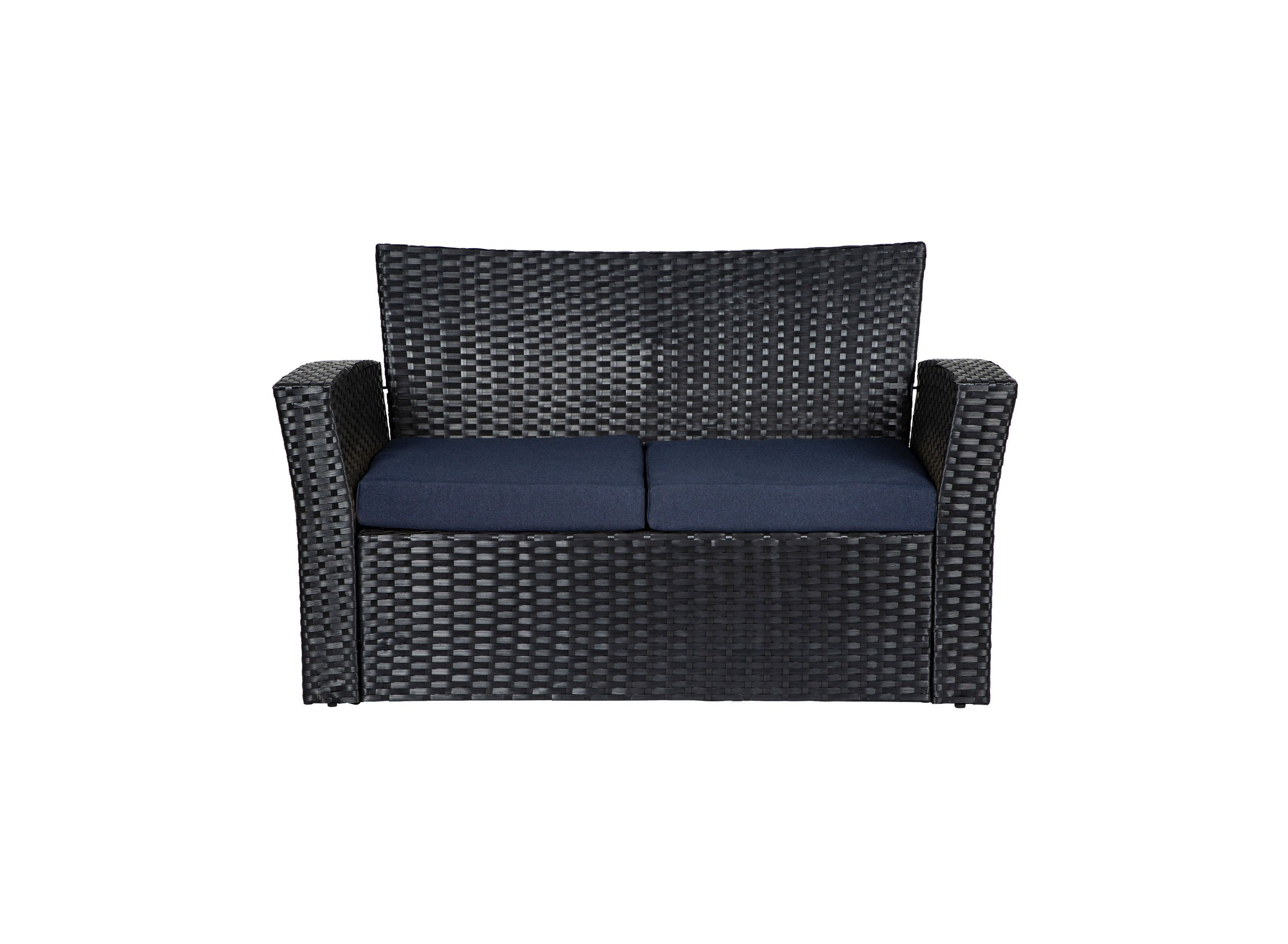 4-Piece Outdoor Patio Conversation Sofa Set with Cushions