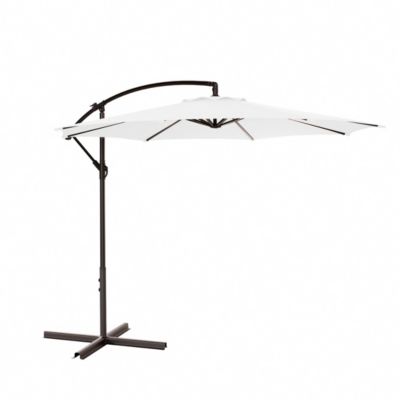 Westin Furniture 10 Ft Outdoor Patio Cantilever Offset Umbrella, White