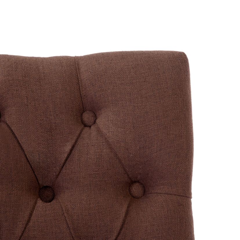 24" Linen Fabric Tufted Upholstered Bar Stool (Set of 2)