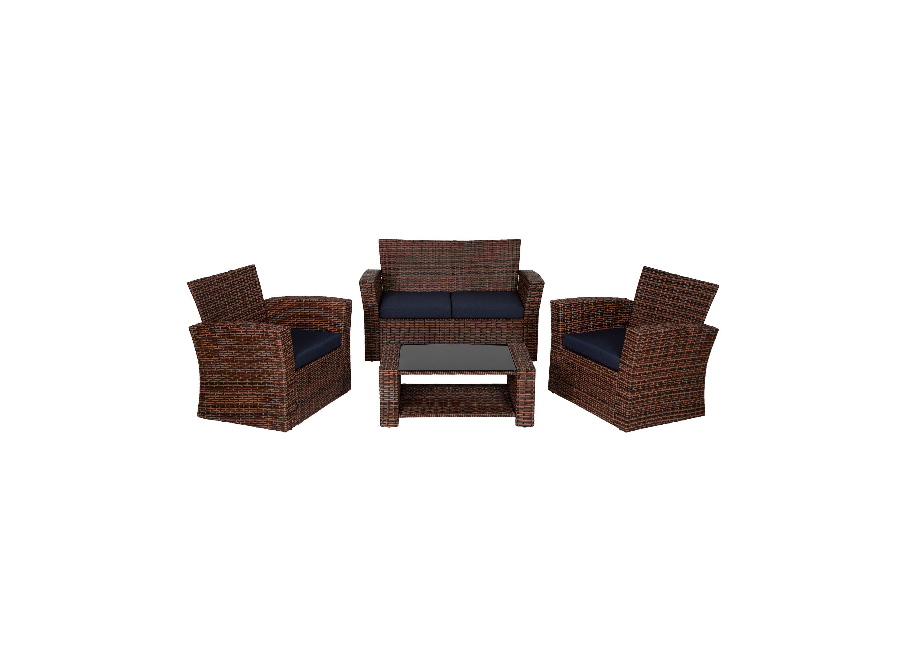 4-Piece Conversation Outdoor Patio Sofa Set with Cushions