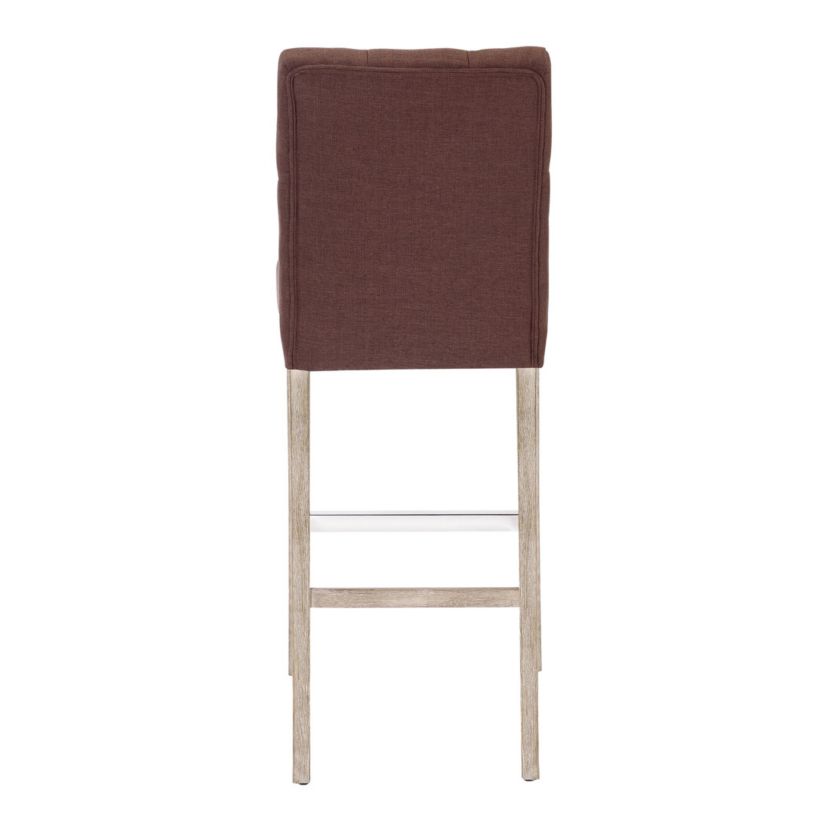 29" Linen Fabric Tufted Upholstered Counter Stool