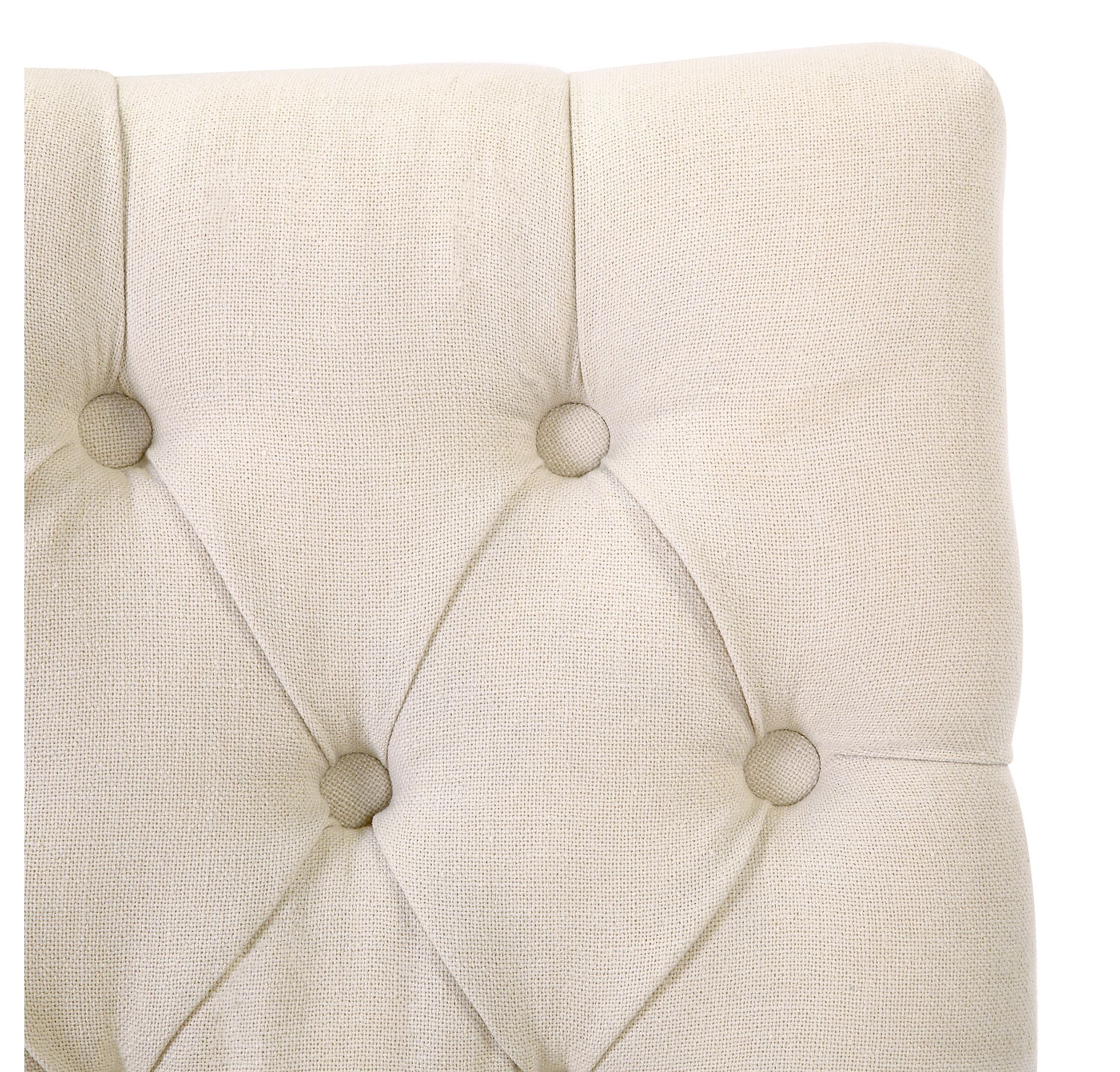 24" Linen Fabric Tufted Upholstered Bar Stool (Set of 2)