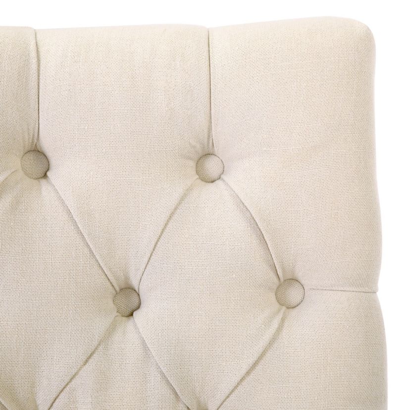 24" Linen Fabric Tufted Upholstered Bar Stool (Set of 2)