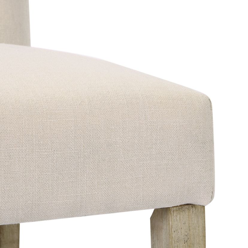 24" Linen Fabric Tufted Upholstered Bar Stool (Set of 2)