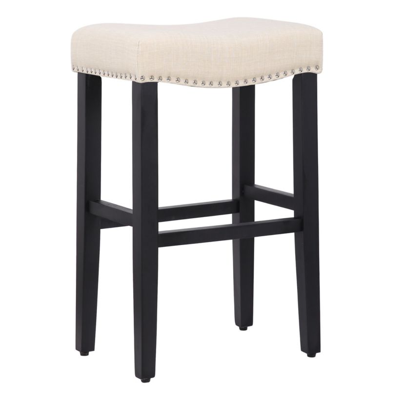24" Upholstered Nail Head Bar Stool