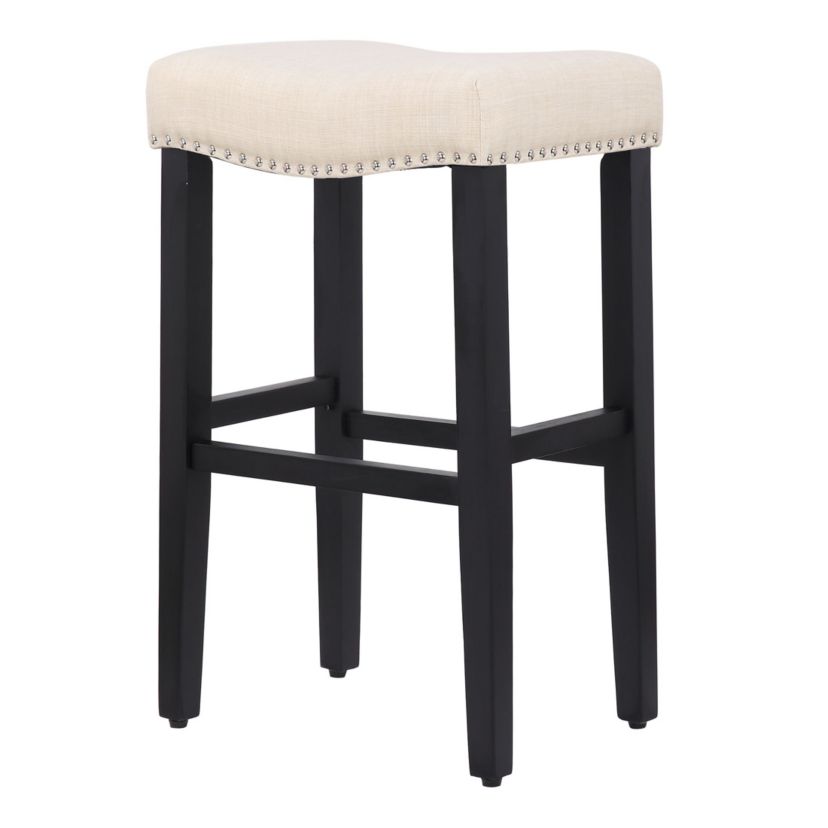24" Upholstered Nail Head Bar Stool