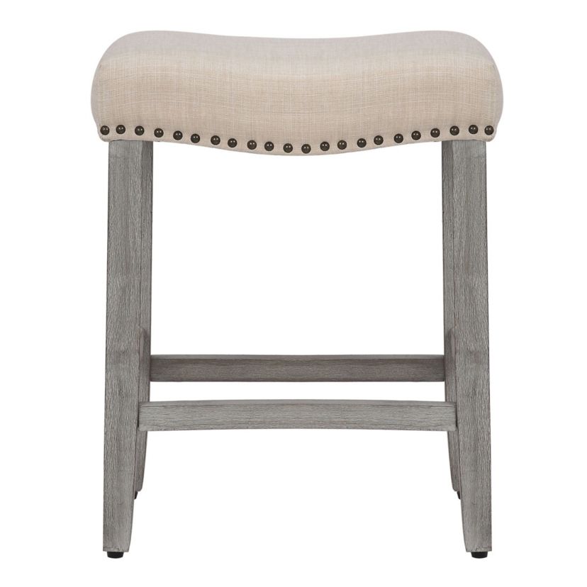 24" Upholstered Nail Head Counter Stool (Set of 2)