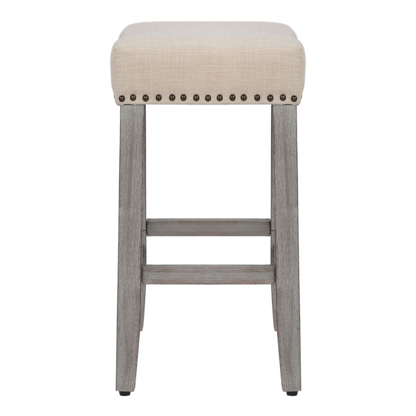 24" Upholstered Nail Head Counter Stool (Set of 2)