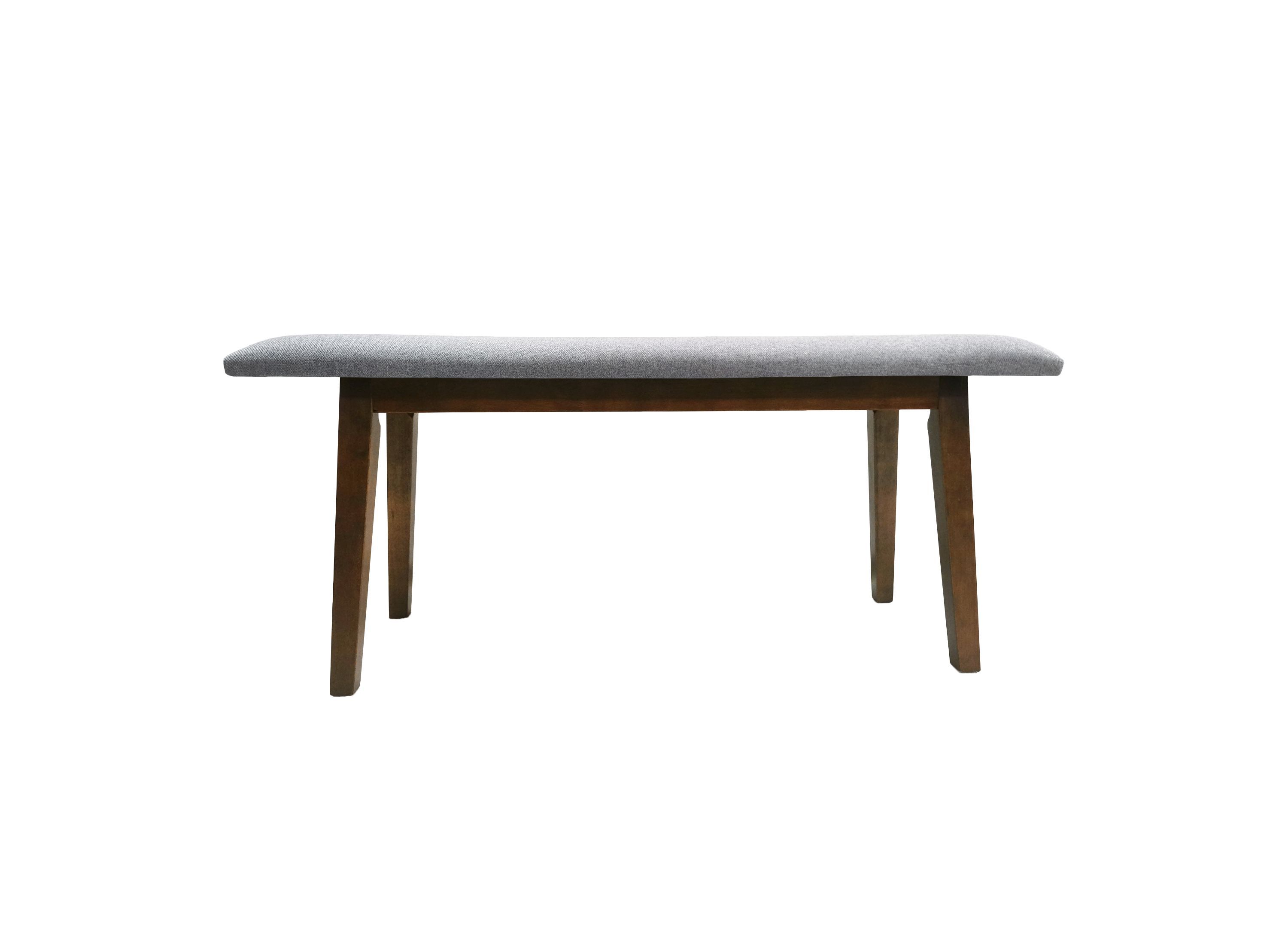 Solid Wood Mid-Century Upholstered Bench