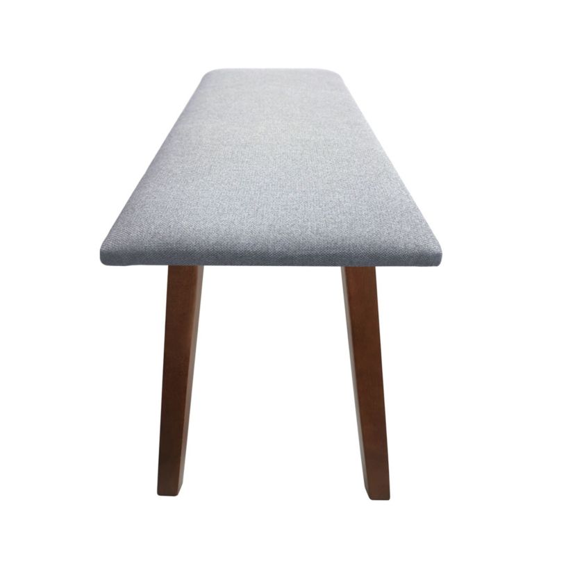 Solid Wood Mid-Century Upholstered Bench