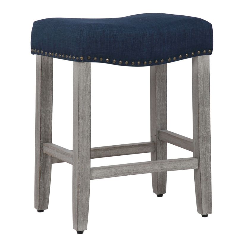 24" Upholstered Nail Head Counter Stool