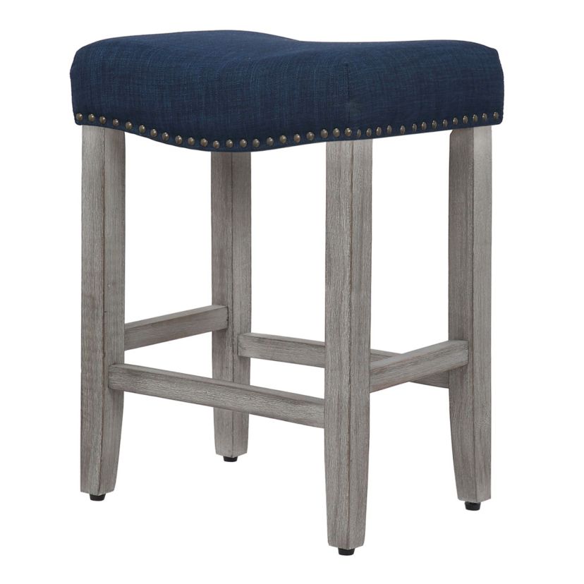24" Upholstered Nail Head Counter Stool