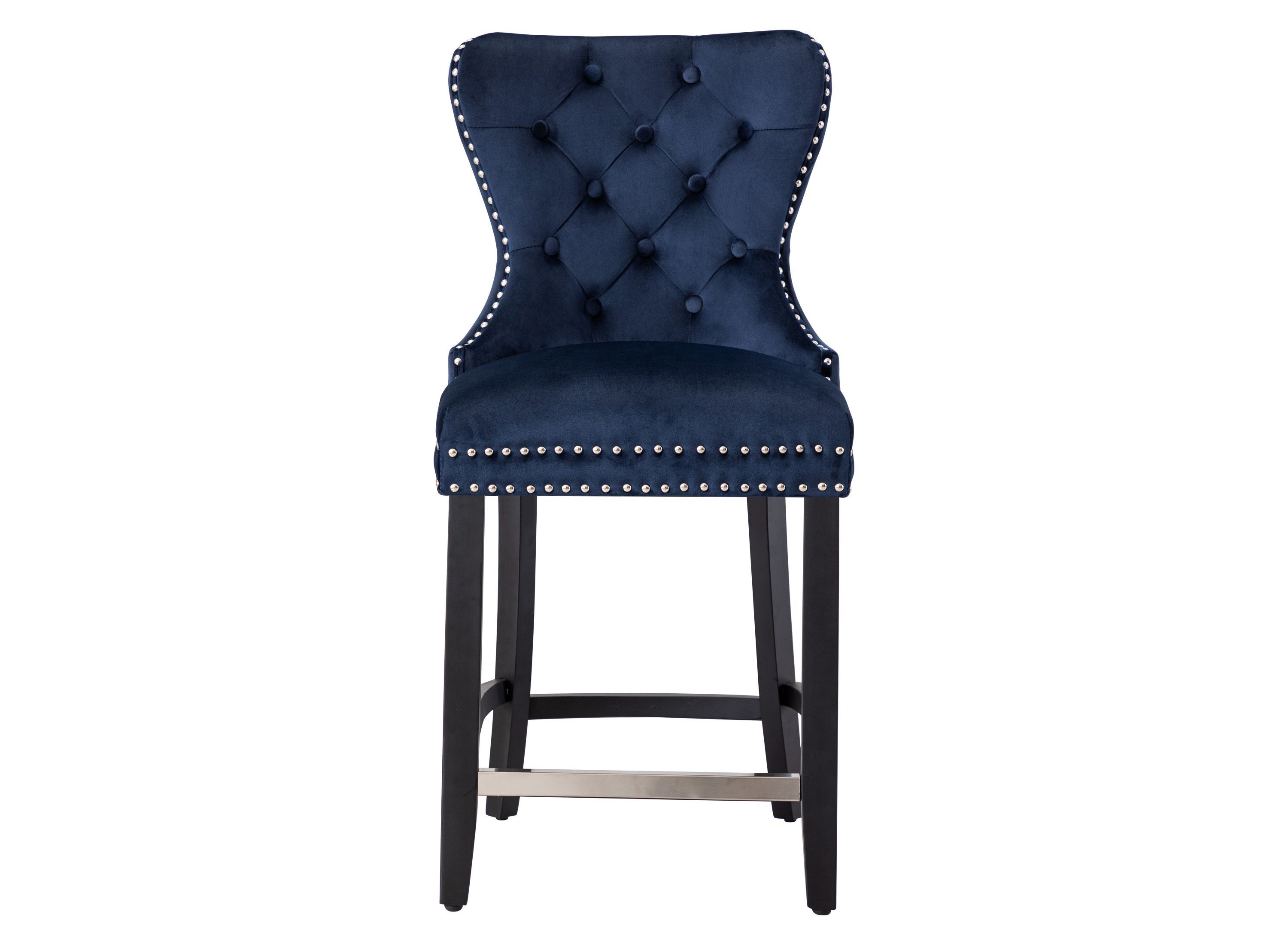 24" Tufted Velvet Bar Stool
