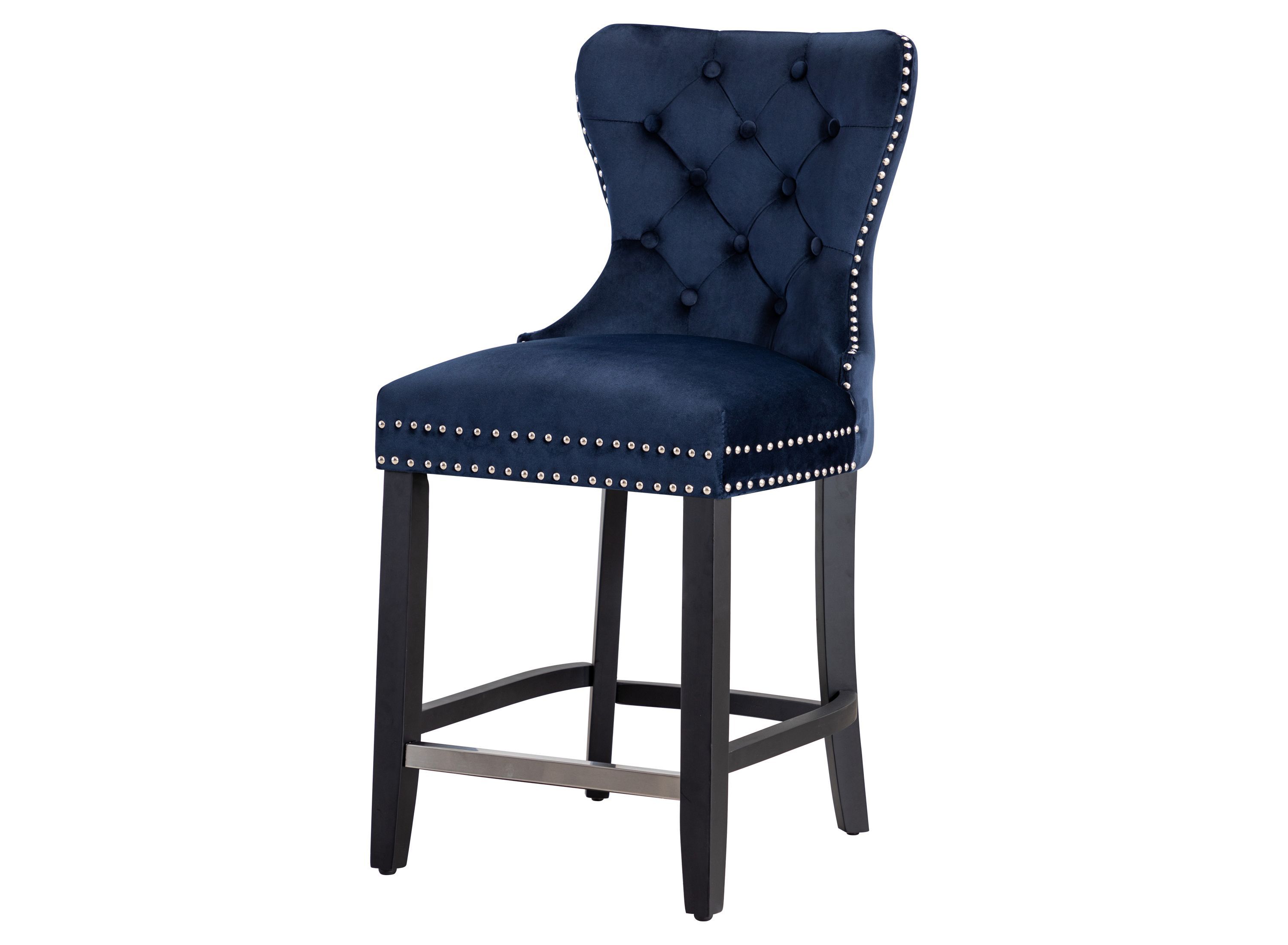 24" Tufted Velvet Bar Stool